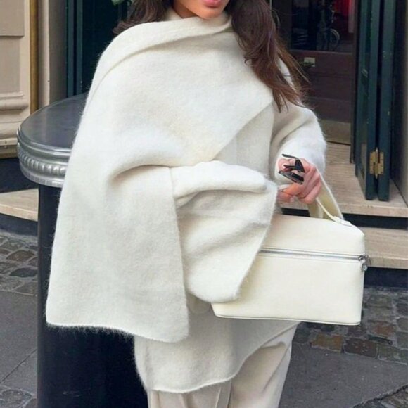 Apricot Casual Women's Pullover Sweater With Scarf - Picture 5 of 6